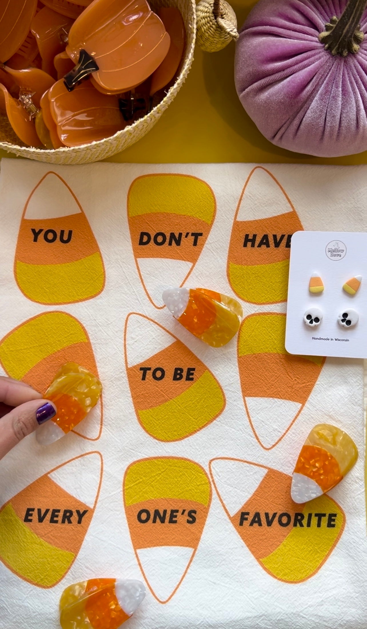 Candy Corn Tea Towel