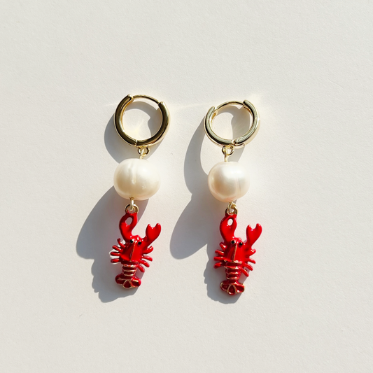 Yellow Dots Studio - Red Lobster Earrings