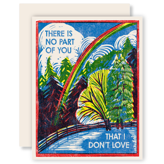 Heartell Press - No Part of You I Don't Love Letterpress Card