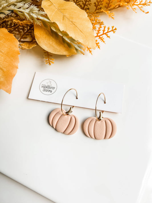 Blush + Gold Pumpkin Hoops